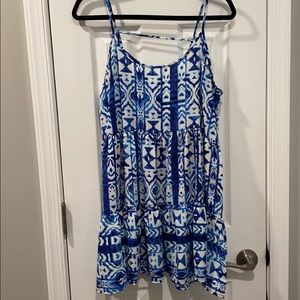 Blue and white loose dress